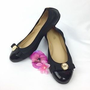 Michael Kors Dixie Leather Bow Trim Ballet flats